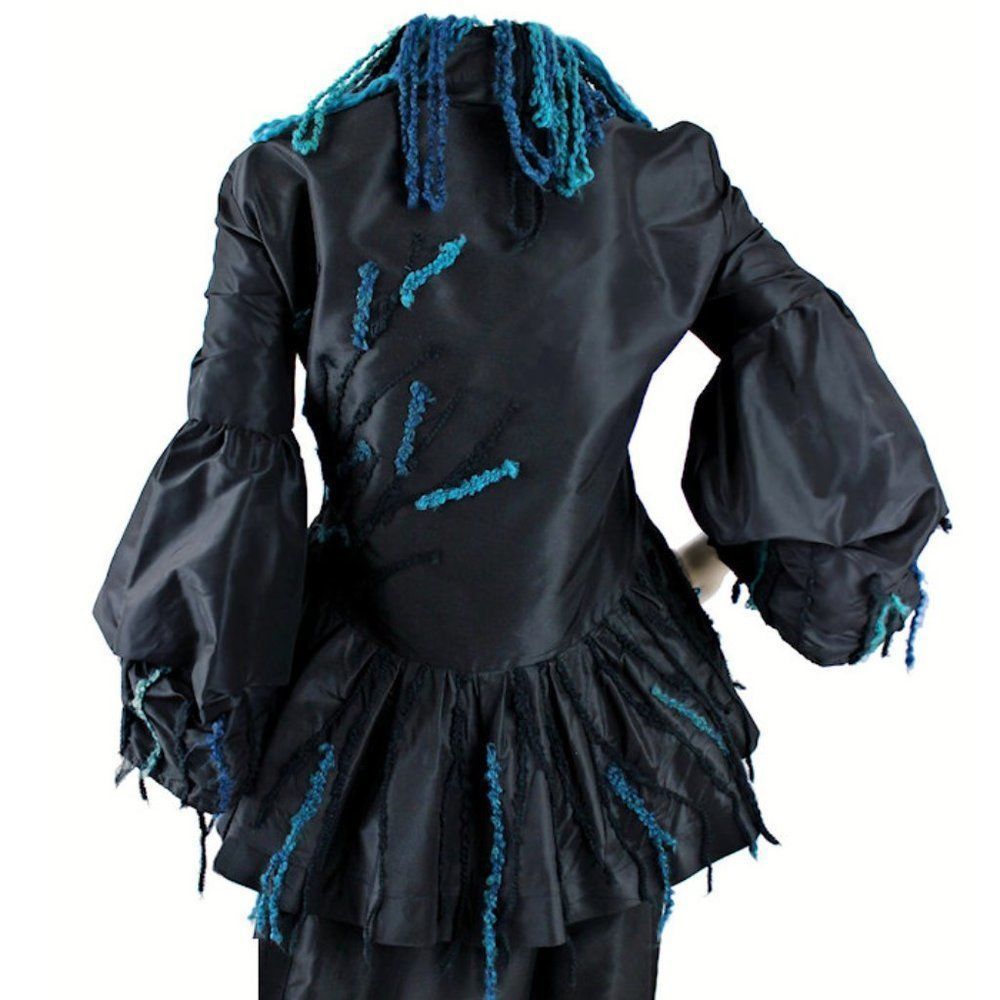 Silk Taffeta Puff Sleeve Blouse w/Embroidered Accents by MASSIMO CRIVELLI MILAN - Picture 7 of 12